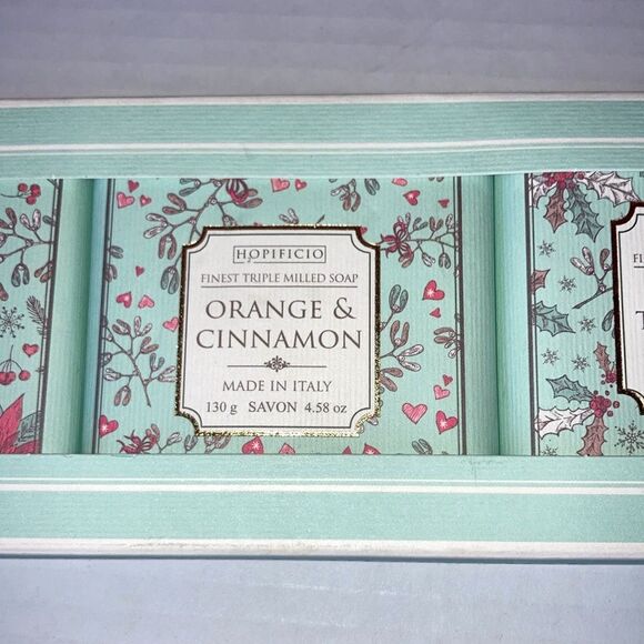 Triple Milled Luxury Bar Soap HOPIFICIO Made in Italy NEW Gift Set of 3 - Picture 3 of 11